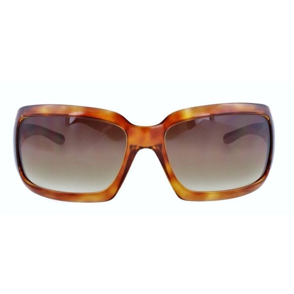 Prada SPR01H Brown Havana Gold Women Rectangular Wrap Sunglasses w/Case/Dust Bag - Picture 2 of 12